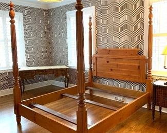 $400 Milling Road for Baker 4 Poster Queen Bed , Made in the USA and solid wood will make a statement in any bedroom 67”x87”x86”