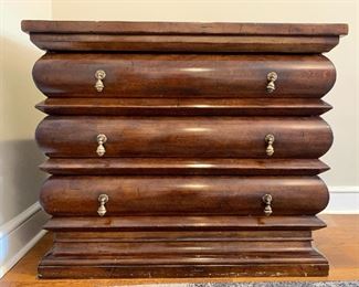$500 Century Dresser This dresser is extremely well made shows minimal wear and tear top and base. This boldly shaped chest is reminiscent of folk art with its dramatic form and sophistication. Features teardrop metal pulls versatile and ready to make a statement! 42”x22”x35”