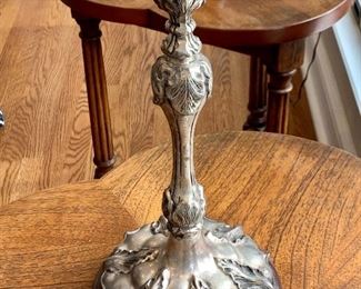 Close up of the candlestick lamp bases. 