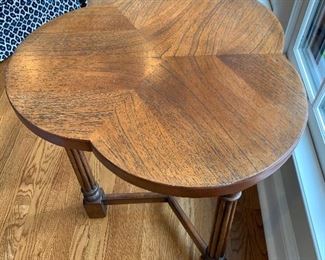 Top View reflecting the Near Perfect Condition of Clover Side Table. The second table has a minor mark noted. 