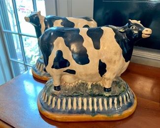 $48- Pair of Ceramic Cows. 10x10.