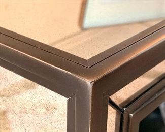 Corner Detail of the Strand Mirrored Coffee Table