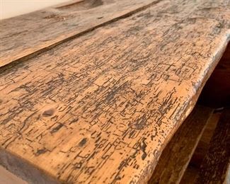 Top view of the antique bulk display/storage unit. 