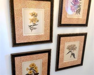 $200-Set of 4, framed botanicals. 19X21.