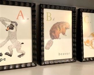 $100 26 Framed Alphabet Animal Prints perfect for any nursery,