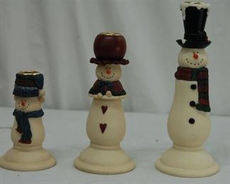 Snowman Taper Candle Holders
