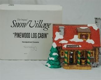 Snow Village Ceramic "Pinewood Log Cabin"
