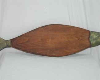 Large Wooden Fish with Metal Accents

