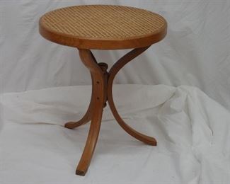 Woven cane top side table
