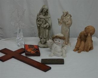 Various religious statues and icons
