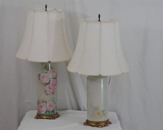 Vintage floral lamps x 2
