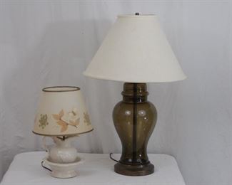 Ceramic and glass lamp set
