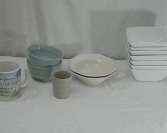 Collection of bowls, mug, etc.
