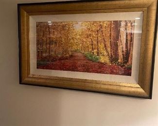 LOT 6636 Gold framed watercolor 4' width x 2'8" height $125 
