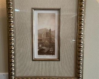 LOT 6641 Print with gold frame 1'1 width x 1'5" height $45 
