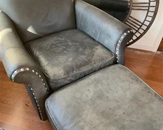 Leather chair & ottoman