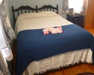   Full size Sealy mattress and springs shown with the Queen size headboard  - part of a four piece bedroom set.  Pieces to be sold as set or separately.