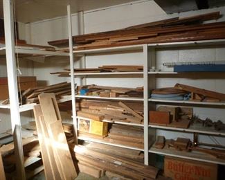 Lots of cedar and pine and other lumber and bits and pieces of hobby wood for the creative wood worker. 