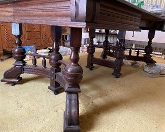 detail of base of dining table