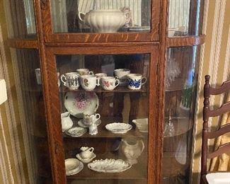 bow front china display cabinet