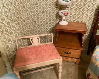 vanity stool and nightstand