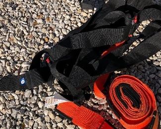 #8) $20 -  Lot of 2 items including 4-inch nylon lifting straps and 2-man harnass system lifting straps