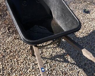 #10) $30 - True Temper wheelbarrow, hard plastic, 40" x 30"