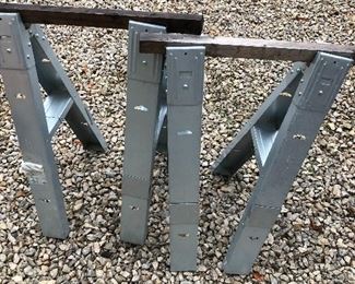 #52) $10 - Pair of Metal Sawhorse Frames.