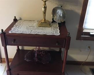 . . . a nice accent table and brass lamp