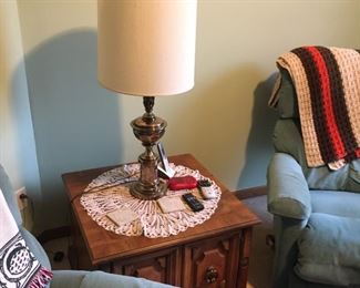 . . . a nice end table and two accent chairs and lamp