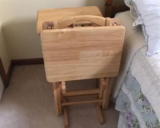 . . . a set of snack tables