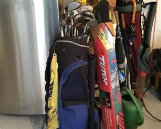 . . . there are three sets of golf clubs