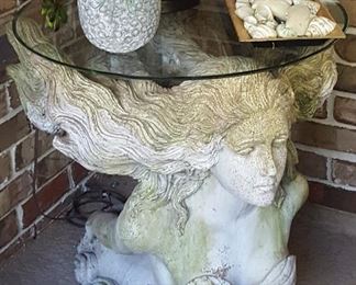 Glass top mermaid table