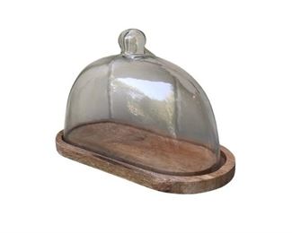 Oval Cheese Tray with Glass Dome