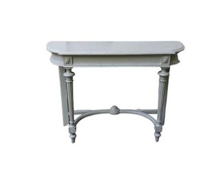 Grey Painted Carved Wood Console