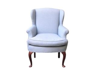 Light Blue Wing Chair
