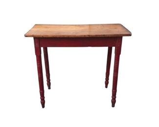 Antique Pine Table with Red Painted Legs