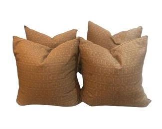 Set of 4 Brown Pillows with Down Inserts