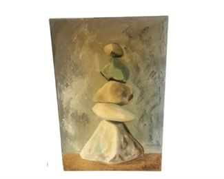 Stacked Stones Artwork, Signed
