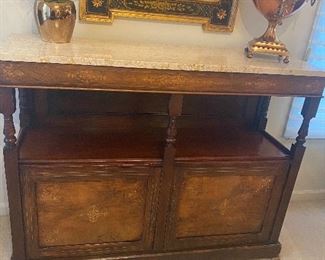 Antique marble top buffet 675