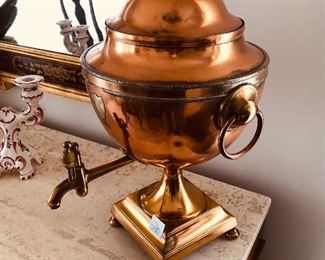 Antique brass coffee pot