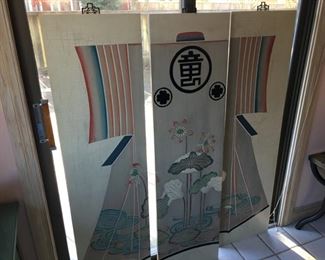 Large wood panels, vintage. Kimono