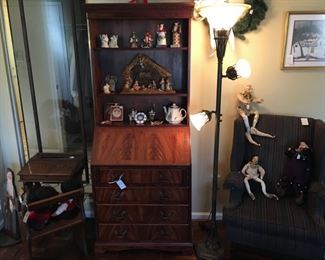 Secretary, ladies chair (right of secretary), sweet child's desk and chair (left of secretary)