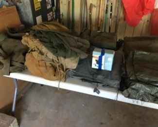 Tents, air mattresses, utility bags, more military and outdoor gear!