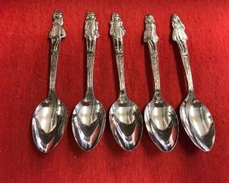 Well here they are.  Set of Dionne Quintuplets Spoons.  We have multiple complete sets