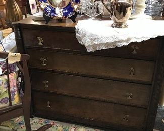 Wonderful walnut Chest.  Notice the blue portrait plate.  We have had it for awhile..surely someone will fall in love with this beautiful little lady.