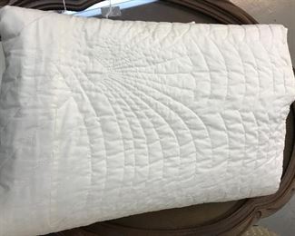 Love these white hand quilted quilt.