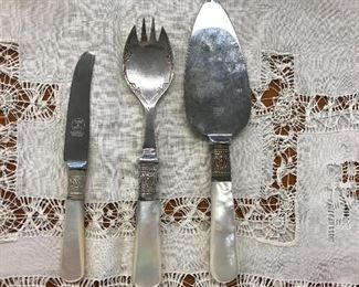 Mother of Pearl Serving Spoons.
