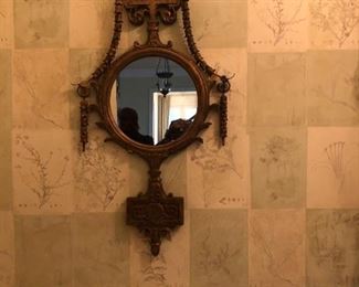 Beautiful vintage wood and metal mirror