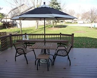 Patio Table, Chairs and Umbrella